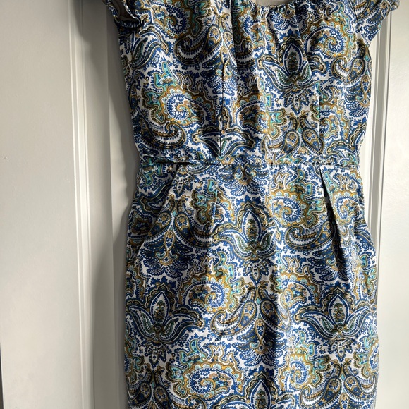 J. Crew peacock blue paisley dress - Picture 3 of 7